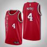 Red Classic Sean Marks Twill Basketball Jersey -Trail Blazers #4 Marks Twill Jerseys, FREE SHIPPING