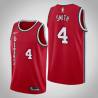 Red Classic Nolan Smith Twill Basketball Jersey -Trail Blazers #4 Smith Twill Jerseys, FREE SHIPPING