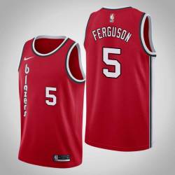 Red Classic Desmond Ferguson Twill Basketball Jersey -Trail Blazers #5 Ferguson Twill Jerseys, FREE SHIPPING