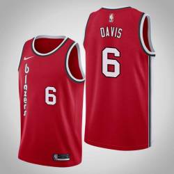 Red Classic Walter Davis Twill Basketball Jersey -Trail Blazers #6 Davis Twill Jerseys, FREE SHIPPING