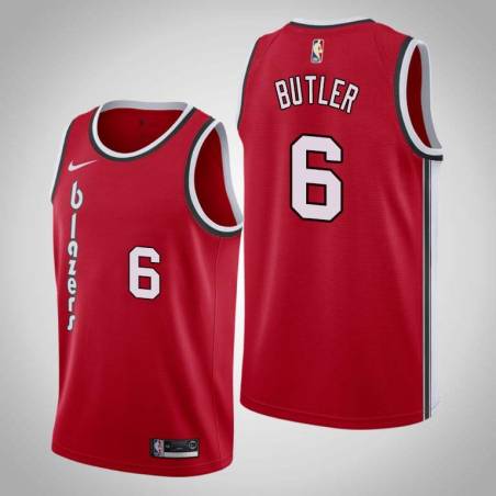 Red Classic Mitchell Butler Twill Basketball Jersey -Trail Blazers #6 Butler Twill Jerseys, FREE SHIPPING