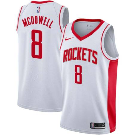 White Hank McDowell Twill Basketball Jersey -Rockets #8 McDowell Twill Jerseys, FREE SHIPPING