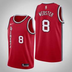 Red Classic Martell Webster Twill Basketball Jersey -Trail Blazers #8 Webster Twill Jerseys, FREE SHIPPING