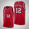 Red Classic Lamont Strothers Twill Basketball Jersey -Trail Blazers #12 Strothers Twill Jerseys, FREE SHIPPING