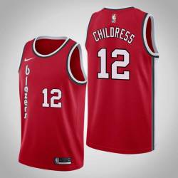 Red Classic Randolph Childress Twill Basketball Jersey -Trail Blazers #12 Childress Twill Jerseys, FREE SHIPPING