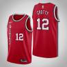 Red Classic John Crotty Twill Basketball Jersey -Trail Blazers #12 Crotty Twill Jerseys, FREE SHIPPING