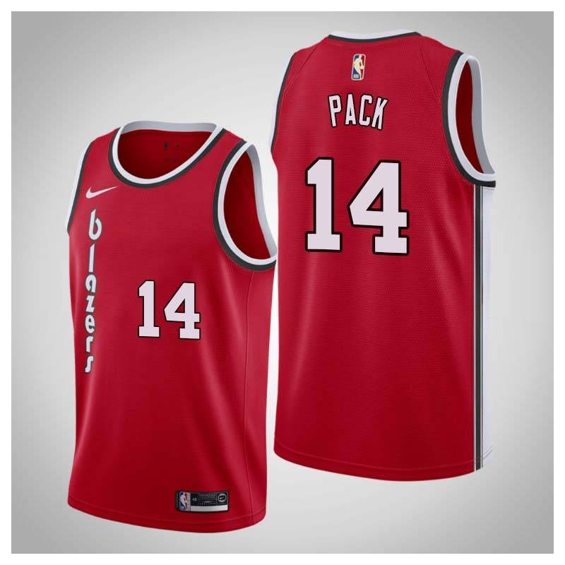 Red Classic Robert Pack Twill Basketball Jersey -Trail Blazers #14 Pack Twill Jerseys, FREE SHIPPING