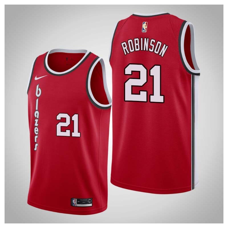 Red Classic Rumeal Robinson Twill Basketball Jersey -Trail Blazers #21 Robinson Twill Jerseys, FREE SHIPPING