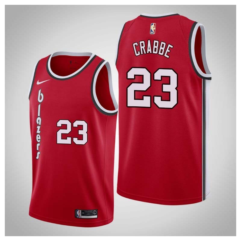 Red Classic Allen Crabbe Twill Basketball Jersey -Trail Blazers #23 Crabbe Twill Jerseys, FREE SHIPPING