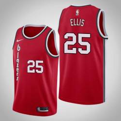 Red Classic Leroy Ellis Twill Basketball Jersey -Trail Blazers #25 Ellis Twill Jerseys, FREE SHIPPING