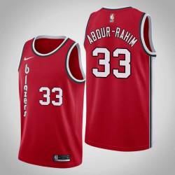 Red Classic Shareef Abdur-Rahim Twill Basketball Jersey -Trail Blazers #33 Abdur-Rahim Twill Jerseys, FREE SHIPPING