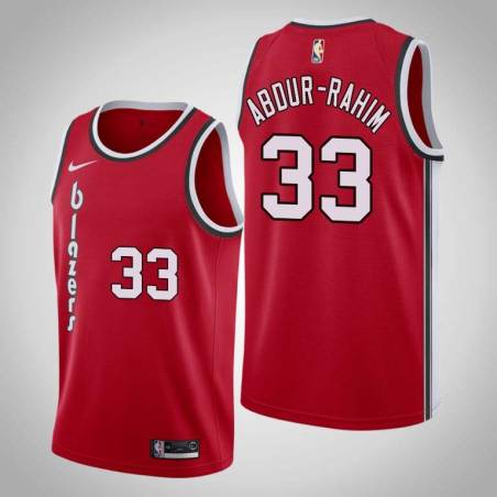 Red Classic Shareef Abdur-Rahim Twill Basketball Jersey -Trail Blazers #33 Abdur-Rahim Twill Jerseys, FREE SHIPPING