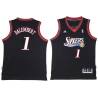 Black Throwback Samuel Dalembert Twill Basketball Jersey -76ers #1 Dalembert Twill Jerseys, FREE SHIPPING