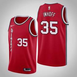 Red Classic Darrall Imhoff Twill Basketball Jersey -Trail Blazers #35 Imhoff Twill Jerseys, FREE SHIPPING