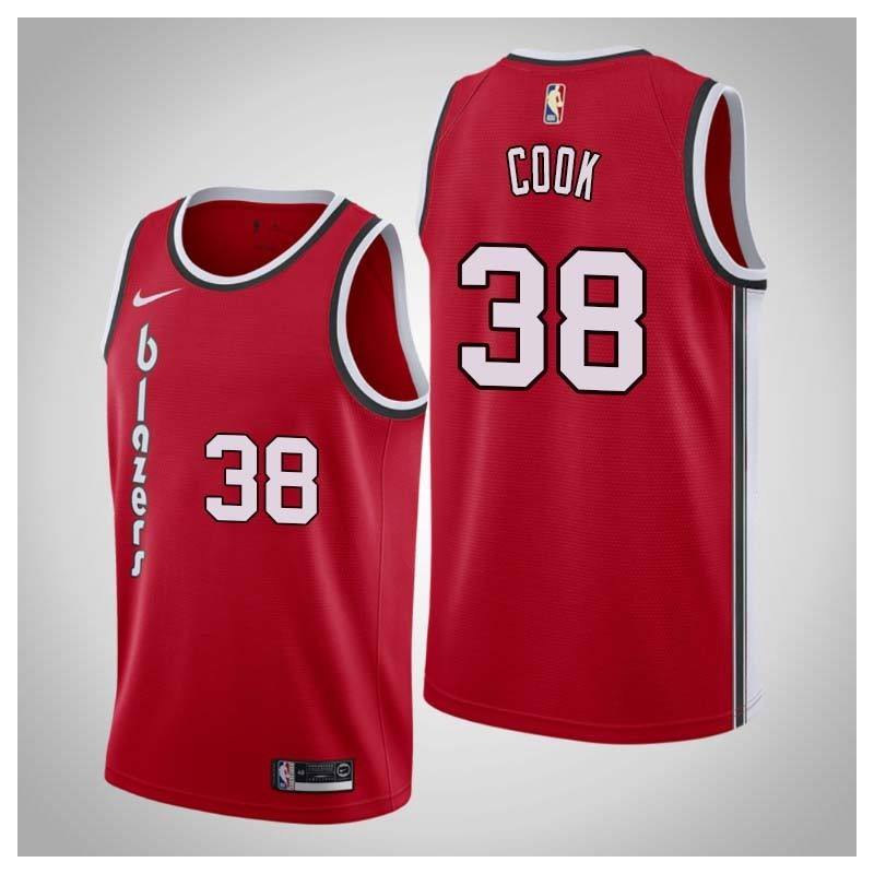 Red Classic Anthony Cook Twill Basketball Jersey -Trail Blazers #38 Cook Twill Jerseys, FREE SHIPPING