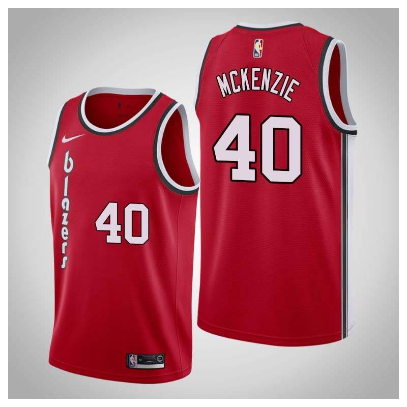 Red Classic Stan McKenzie Twill Basketball Jersey -Trail Blazers #40 McKenzie Twill Jerseys, FREE SHIPPING