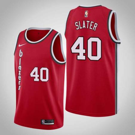 Red Classic Reggie Slater Twill Basketball Jersey -Trail Blazers #40 Slater Twill Jerseys, FREE SHIPPING