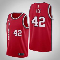 Red Classic Greg Lee Twill Basketball Jersey -Trail Blazers #42 Lee Twill Jerseys, FREE SHIPPING