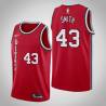 Red Classic William Smith Twill Basketball Jersey -Trail Blazers #43 Smith Twill Jerseys, FREE SHIPPING