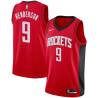 Red Gerald Henderson Twill Basketball Jersey -Rockets #9 Henderson Twill Jerseys, FREE SHIPPING