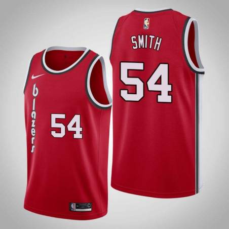 Red Classic Reggie Smith Twill Basketball Jersey -Trail Blazers #54 Smith Twill Jerseys, FREE SHIPPING