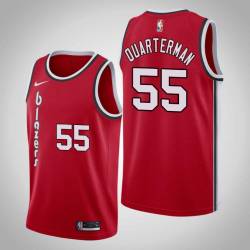 Red Classic Tim Quarterman Twill Basketball Jersey -Trail Blazers #55 Quarterman Twill Jerseys, FREE SHIPPING