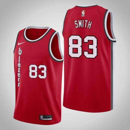 Red Classic Craig Smith Twill Basketball Jersey -Trail Blazers #83 Smith Twill Jerseys, FREE SHIPPING