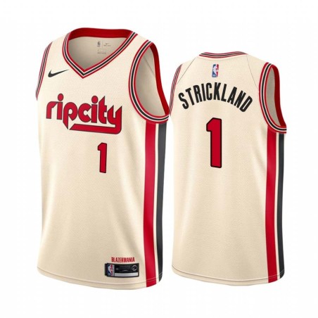 2019-20City Rod Strickland Twill Basketball Jersey -Trail Blazers #1 Strickland Twill Jerseys, FREE SHIPPING