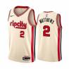 2019-20City Wesley Matthews Twill Basketball Jersey -Trail Blazers #2 Matthews Twill Jerseys, FREE SHIPPING