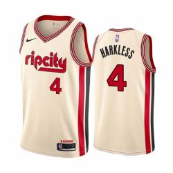 2019-20City Maurice Harkless Twill Basketball Jersey -Trail Blazers #4 Harkless Twill Jerseys, FREE SHIPPING