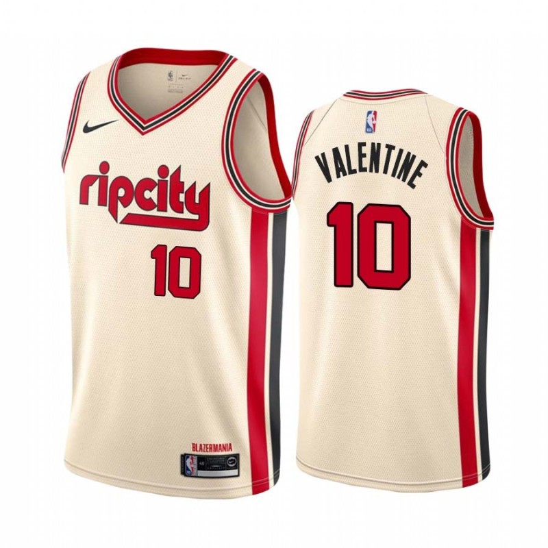 2019-20City Darnell Valentine Twill Basketball Jersey -Trail Blazers #10 Valentine Twill Jerseys, FREE SHIPPING