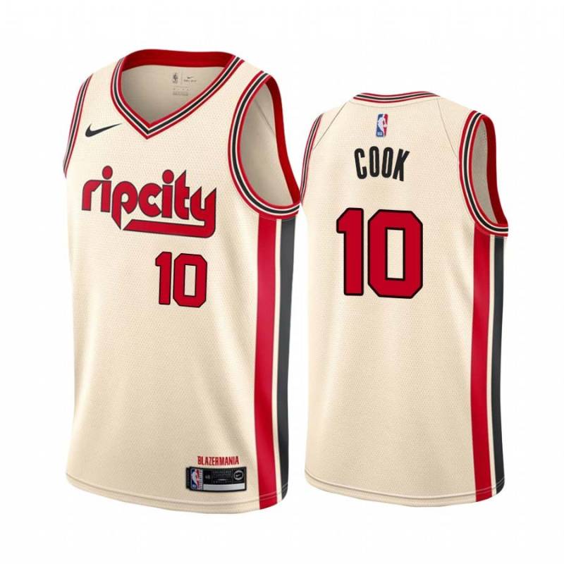 2019-20City Omar Cook Twill Basketball Jersey -Trail Blazers #10 Cook Twill Jerseys, FREE SHIPPING