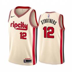 2019-20City Lamont Strothers Twill Basketball Jersey -Trail Blazers #12 Strothers Twill Jerseys, FREE SHIPPING