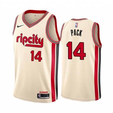 2019-20City Robert Pack Twill Basketball Jersey -Trail Blazers #14 Pack Twill Jerseys, FREE SHIPPING