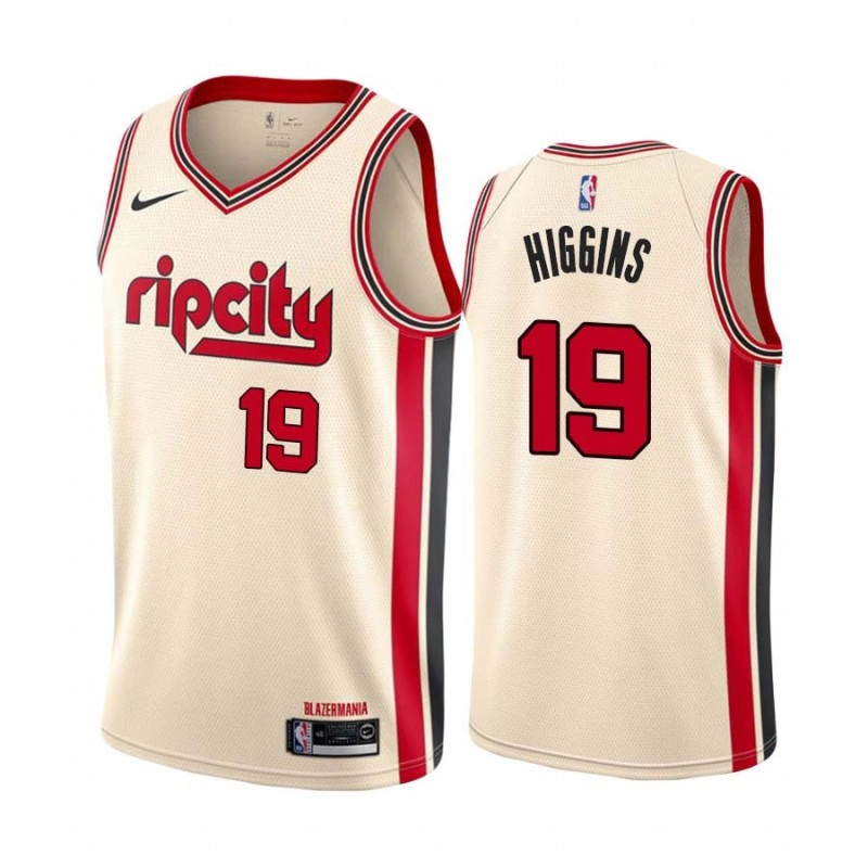 2019-20City Sean Higgins Twill Basketball Jersey -Trail Blazers #19 Higgins Twill Jerseys, FREE SHIPPING