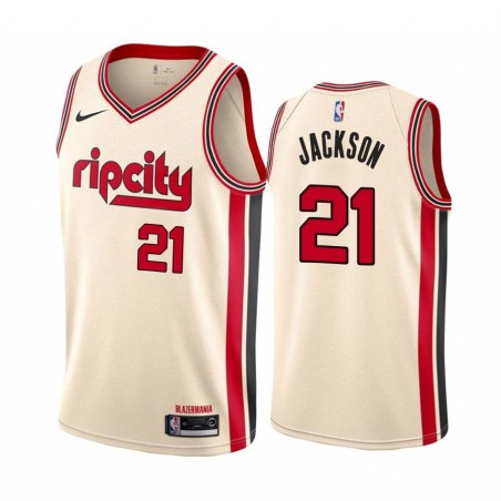 2019-20City Jaren Jackson Twill Basketball Jersey -Trail Blazers #21 Jackson Twill Jerseys, FREE SHIPPING