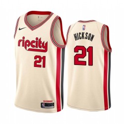 2019-20City J.J. Hickson Twill Basketball Jersey -Trail Blazers #21 Hickson Twill Jerseys, FREE SHIPPING