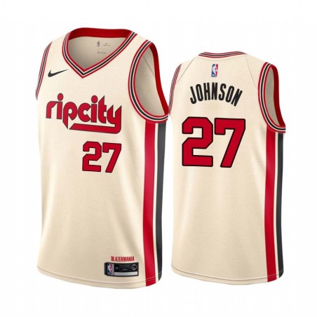 2019-20City John Johnson Twill Basketball Jersey -Trail Blazers #27 Johnson Twill Jerseys, FREE SHIPPING