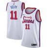 White Classic Frank Selvy Twill Basketball Jersey -76ers #11 Selvy Twill Jerseys, FREE SHIPPING