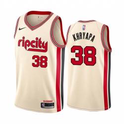 2019-20City Viktor Khryapa Twill Basketball Jersey -Trail Blazers #38 Khryapa Twill Jerseys, FREE SHIPPING