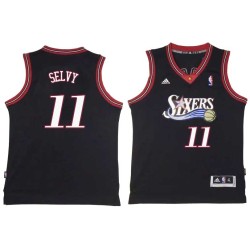 Black Throwback Frank Selvy Twill Basketball Jersey -76ers #11 Selvy Twill Jerseys, FREE SHIPPING