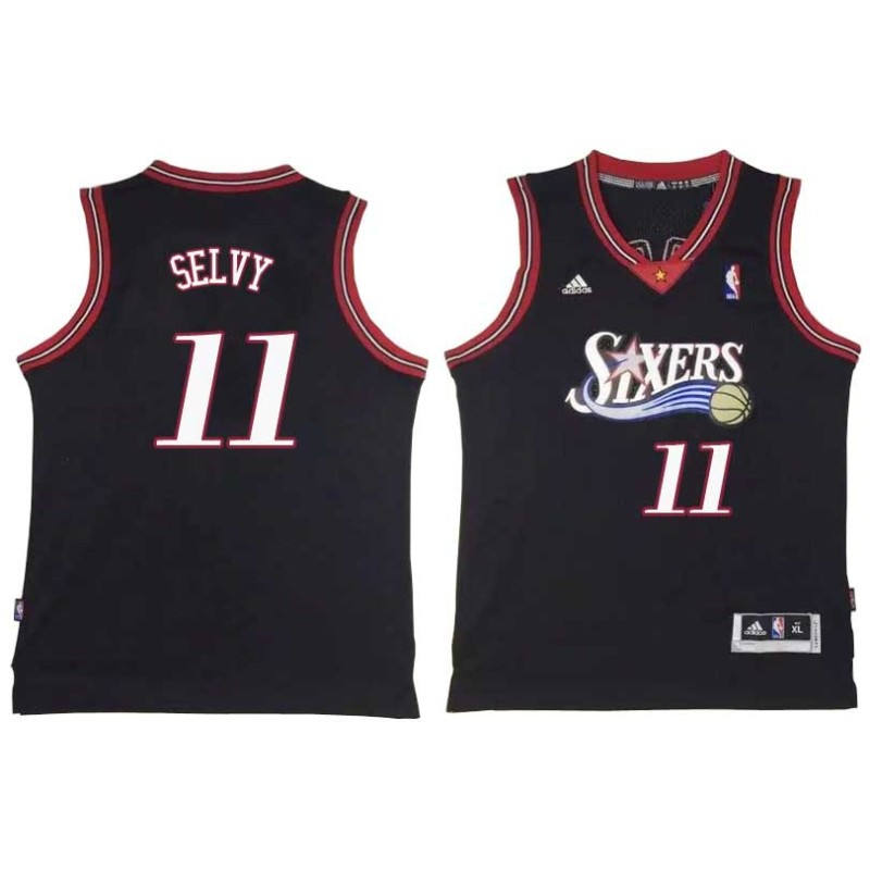 Black Throwback Frank Selvy Twill Basketball Jersey -76ers #11 Selvy Twill Jerseys, FREE SHIPPING