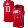 Red David Wood Twill Basketball Jersey -Rockets #10 Wood Twill Jerseys, FREE SHIPPING