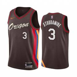 2020-21City Damon Stoudamire Twill Basketball Jersey -Trail Blazers #3 Stoudamire Twill Jerseys, FREE SHIPPING