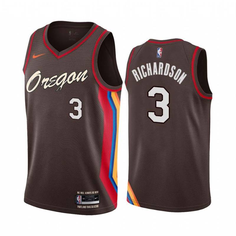 2020-21City Jeremy Richardson Twill Basketball Jersey -Trail Blazers #3 Richardson Twill Jerseys, FREE SHIPPING