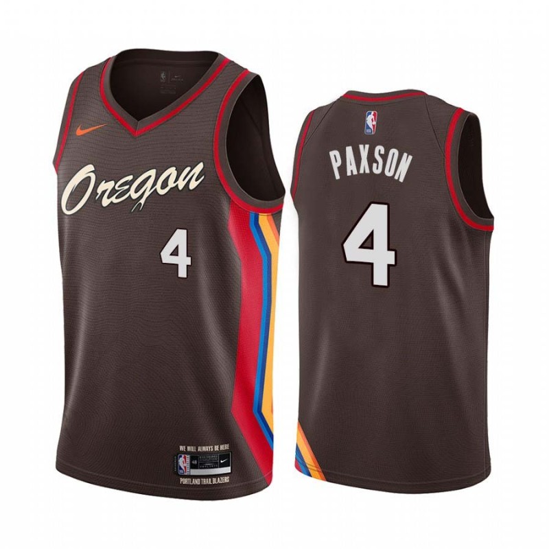 2020-21City Jim Paxson Twill Basketball Jersey -Trail Blazers #4 Paxson Twill Jerseys, FREE SHIPPING