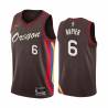 2020-21City Shabazz Napier Twill Basketball Jersey -Trail Blazers #6 Napier Twill Jerseys, FREE SHIPPING