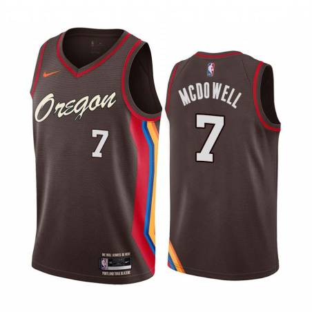 2020-21City Hank McDowell Twill Basketball Jersey -Trail Blazers #7 McDowell Twill Jerseys, FREE SHIPPING
