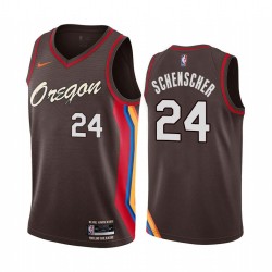 2020-21City Luke Schenscher Twill Basketball Jersey -Trail Blazers #24 Schenscher Twill Jerseys, FREE SHIPPING