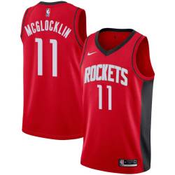 Red Jon McGlocklin Twill Basketball Jersey -Rockets #11 McGlocklin Twill Jerseys, FREE SHIPPING